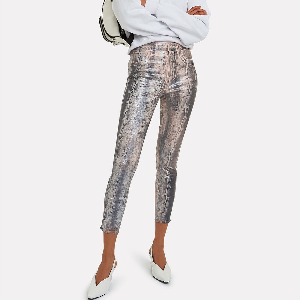 L'AGENCE
Margot Foiled Python Skinny Jeans